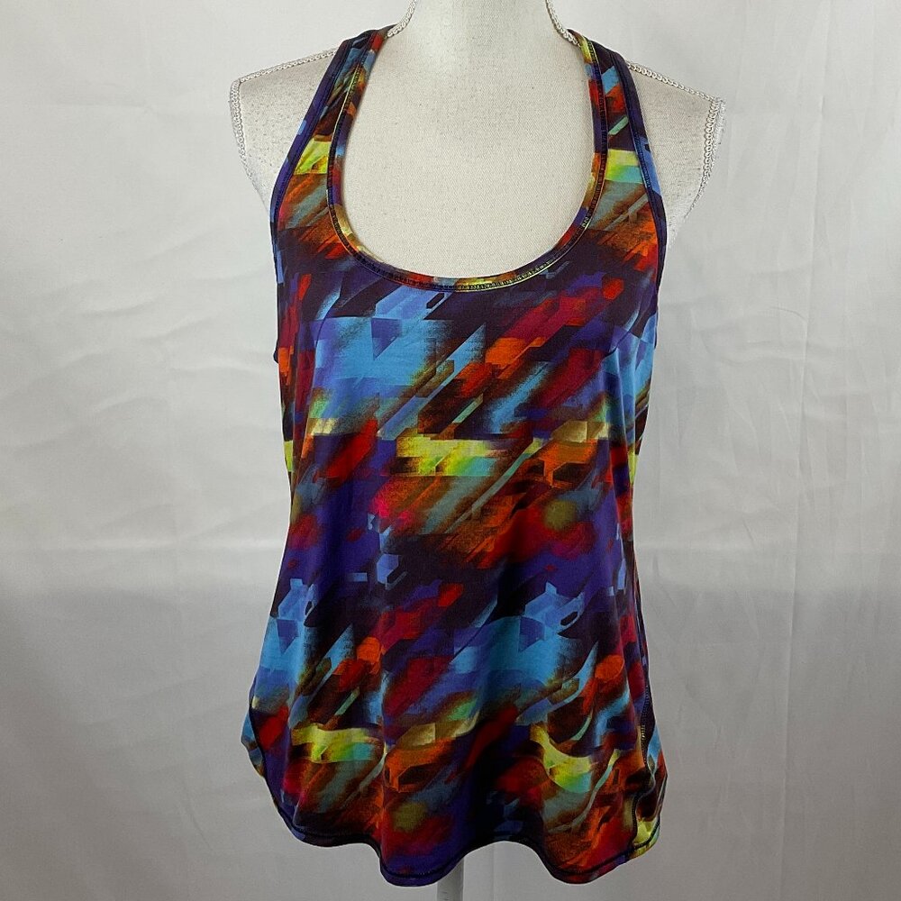 Athleta Ultimate Train Tank L Purple Red Orange Yellow Blue Racerback